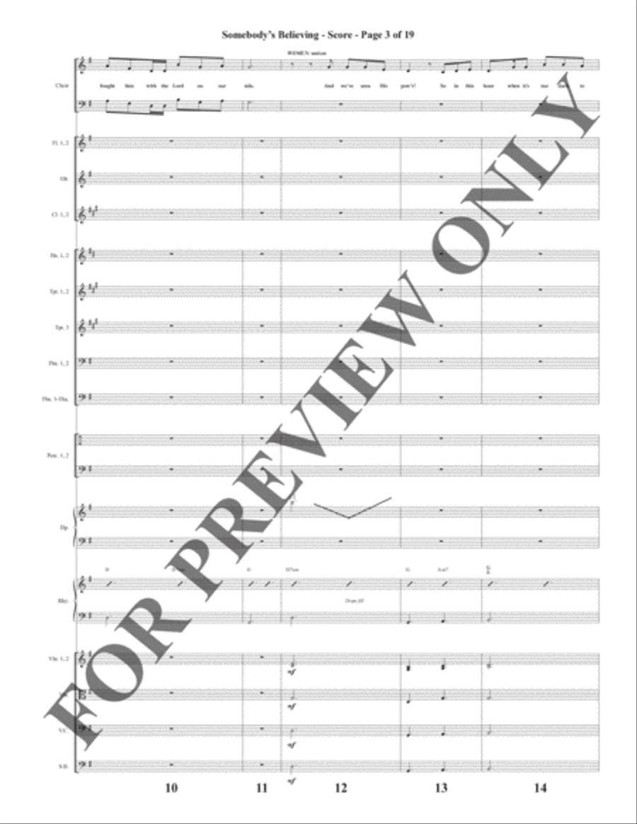 Somebody's Believing - Orchestration Choir scores gallery preview page 4