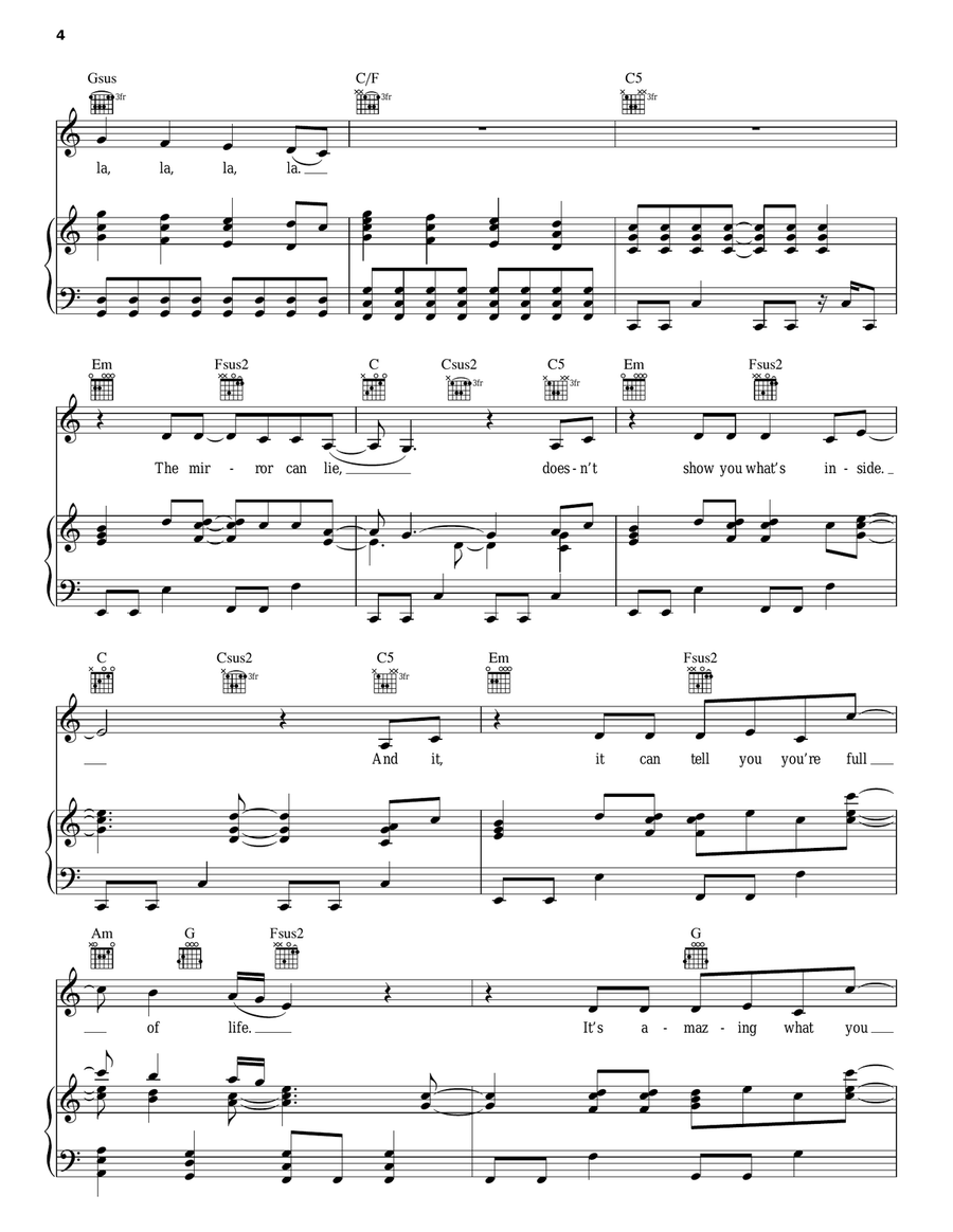 Believe In Me Piano, Vocal, Guitar scores gallery preview page 4