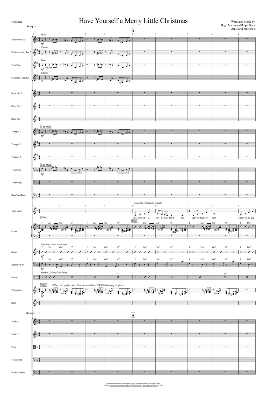 Have Yourself A Merry Little Christmas Full Orchestra scores gallery preview page 1