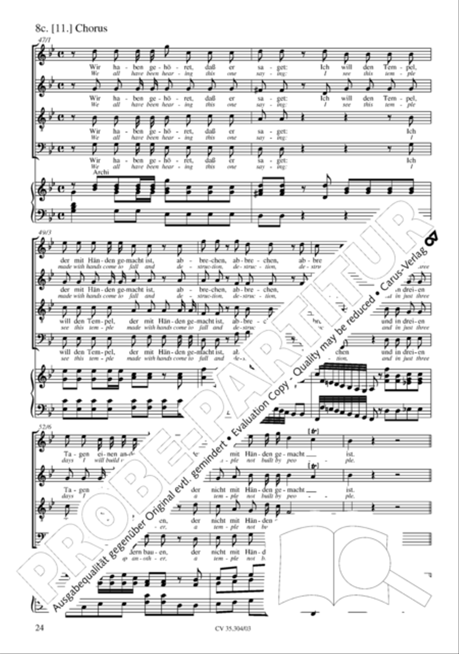 St. Mark Passion (Markus-Passion) 4-Part scores gallery preview page 25