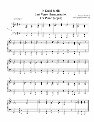 In Dulci Jubilo, a Jazz Last Verse for Piano (organ)
