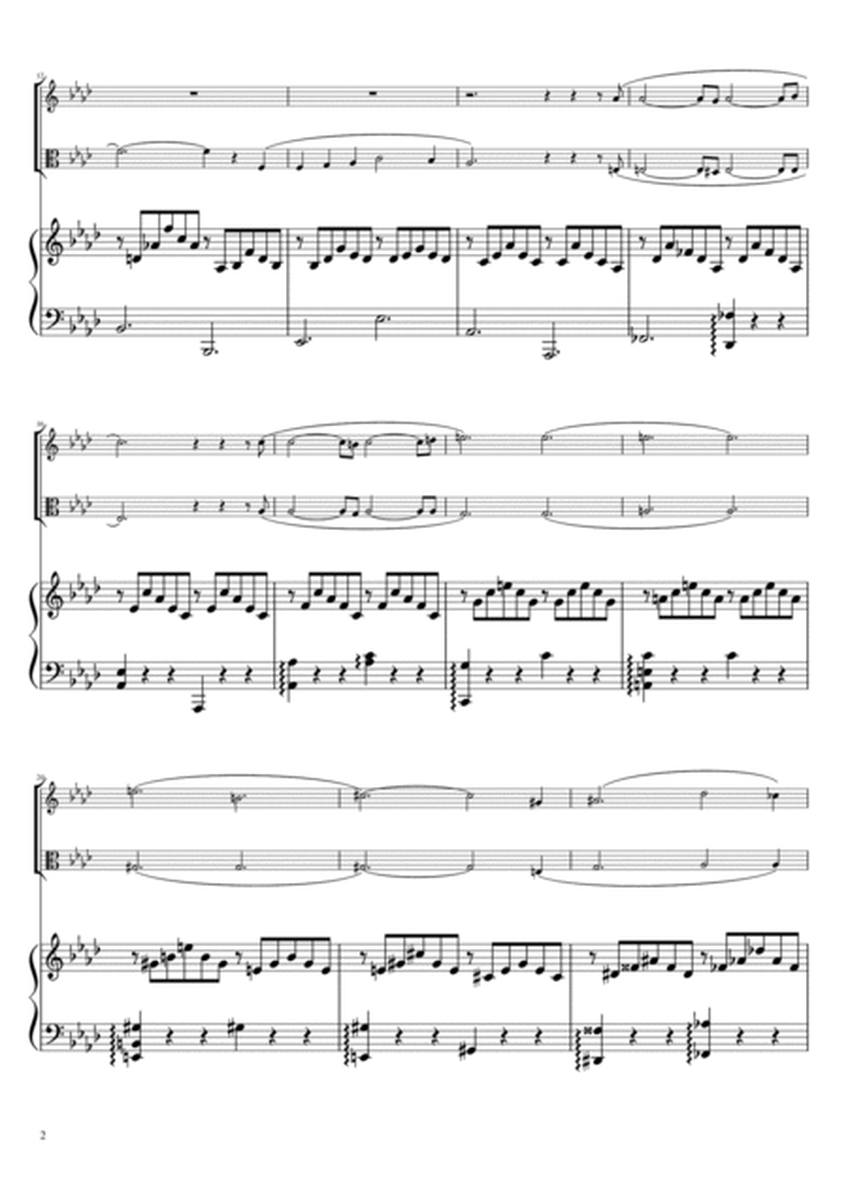 "Liebesträume No. 3" (Asdur) Piano trio / Violin & Viola duet image number null