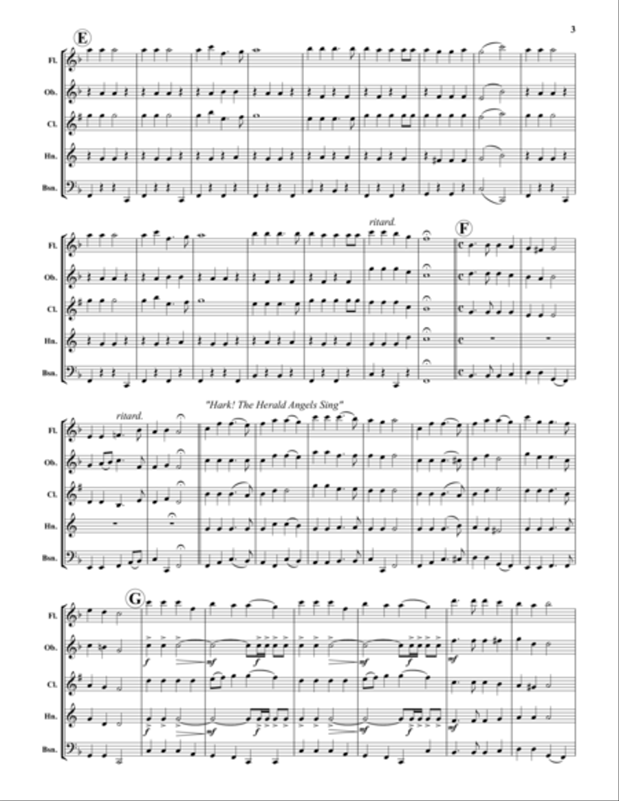 Christmas Sing Along Woodwind Quintet scores gallery preview page 3