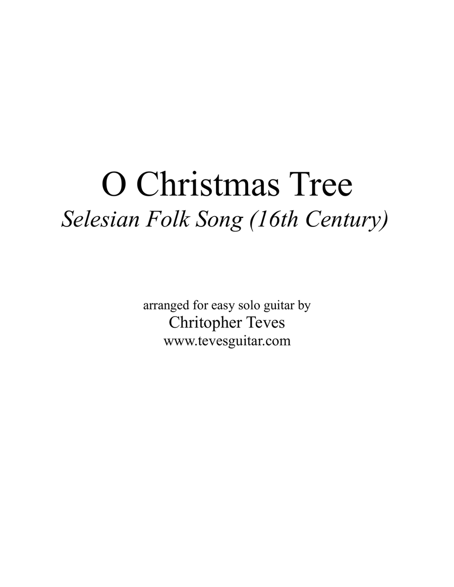 O Christmas Tree, easy fingerstyle guitar with tab Fingerpicking Guitar scores gallery preview page 1