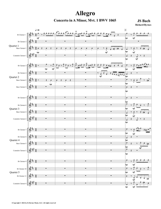 Concerto in A Minor, BWV 1065, Allegro (Clarinet Choir)