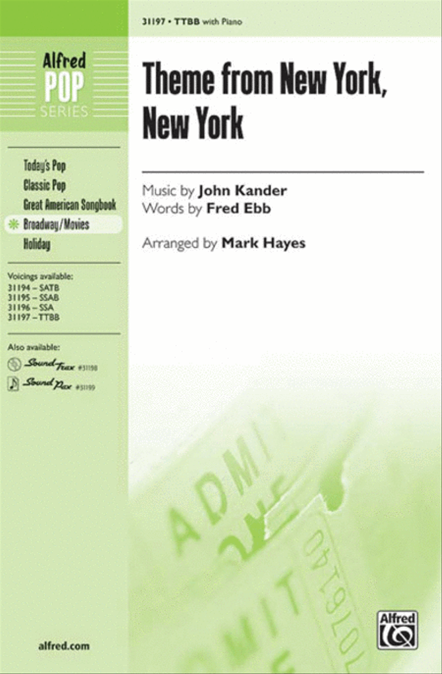 Theme from New York, New York Men's Choir scores gallery preview page 1