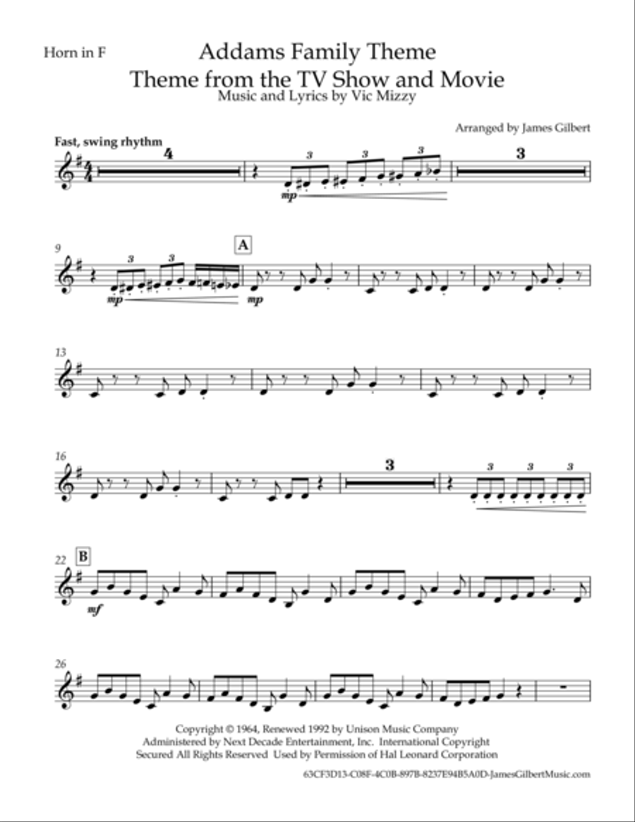 The Addams Family Theme Brass Ensemble scores gallery preview page 2