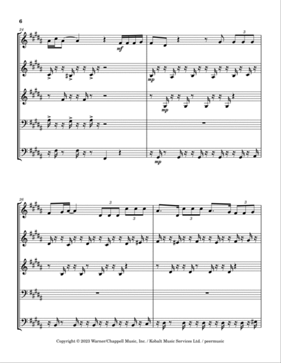 Tattoo Brass Quintet scores gallery preview page 6