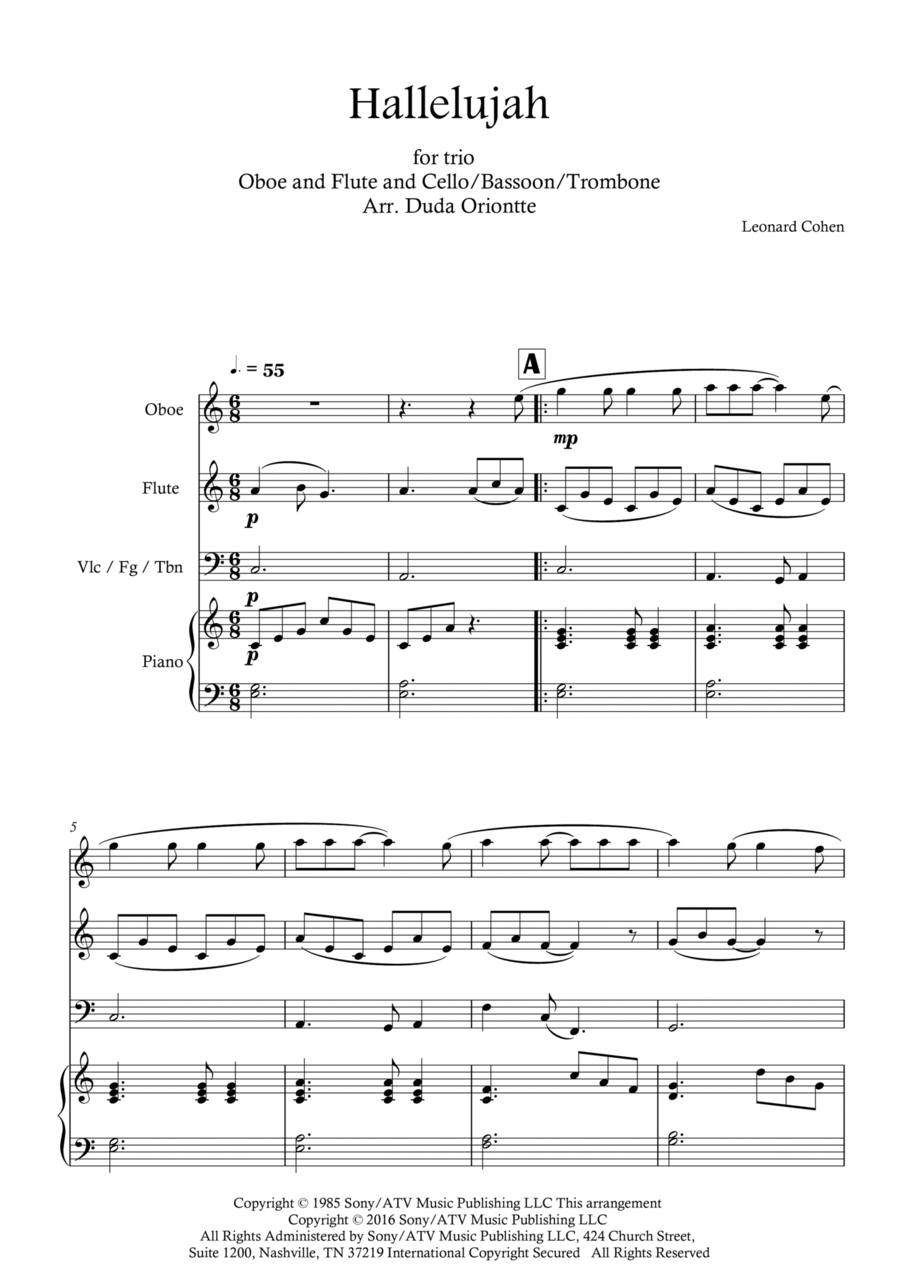 Hallelujah Small Ensemble scores gallery preview page 1