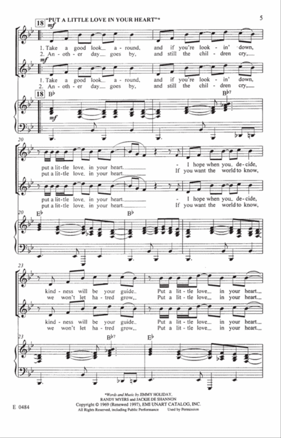 Put A Little Love In Your Heart (with Love Train) 2-Part scores gallery preview page 3