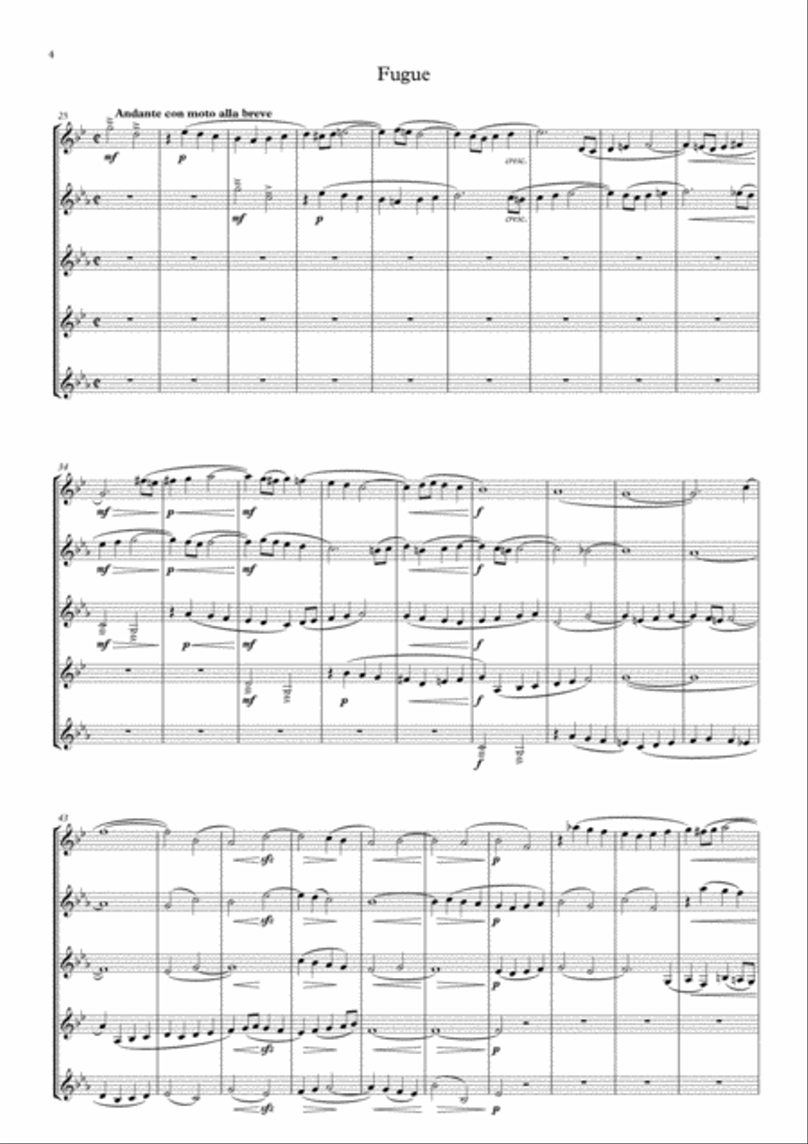 Prelude & Fugue BWV 867 arranged for Clarinet Quintet Clarinet Quintet scores gallery preview page 6