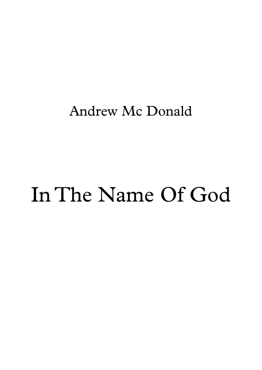 In The Name Of God Piano, Vocal, Guitar scores gallery preview page 1
