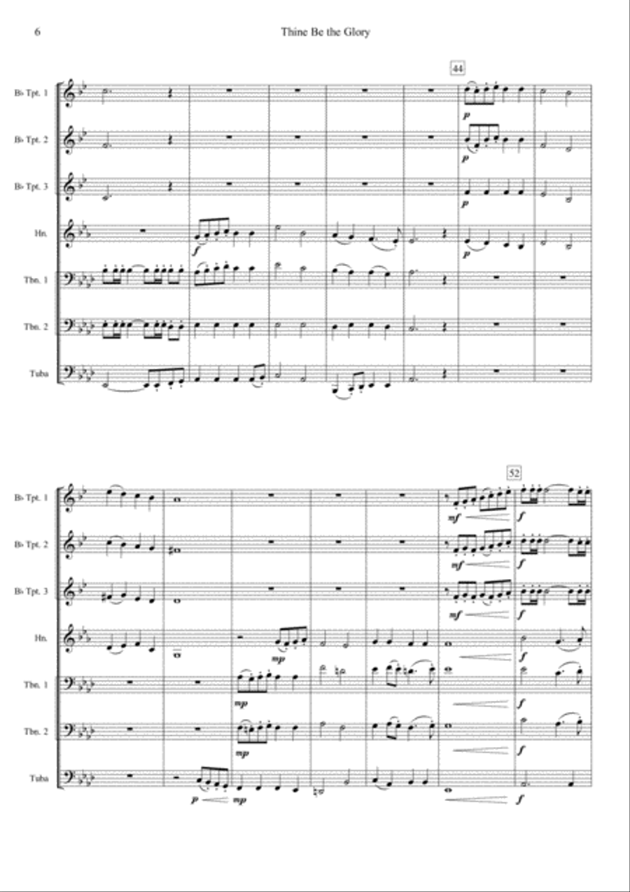 Thine Be the Glory (Theme from Judas Maccabeus) Brass Ensemble scores gallery preview page 6