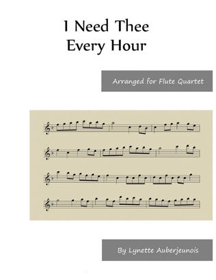 Book cover for I Need Thee Every Hour - Flute Quartet