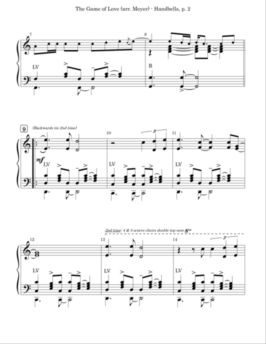 The Game Of Love Handbell Choir scores gallery preview page 2