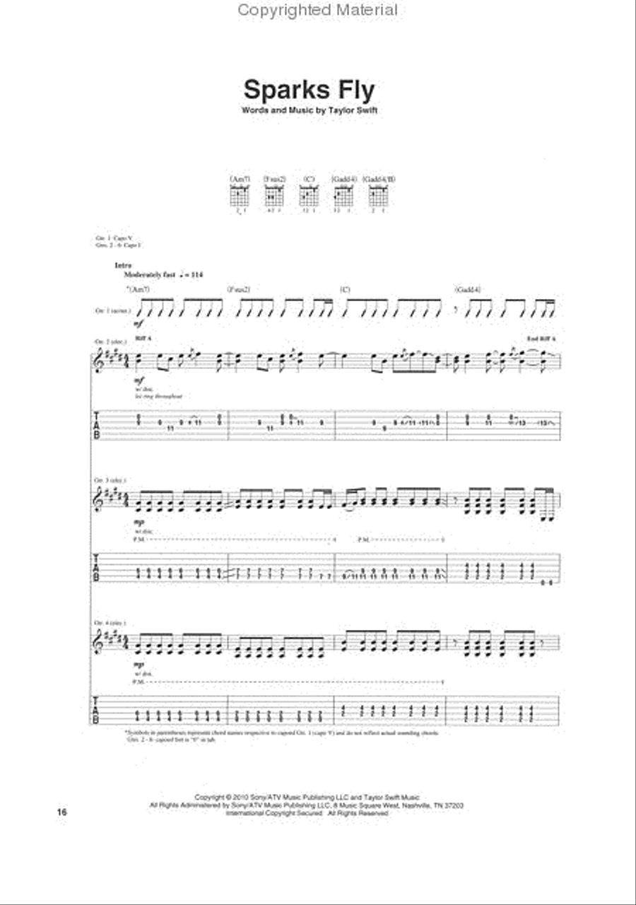 Taylor Swift - Speak Now Electric Guitar scores gallery preview page 3
