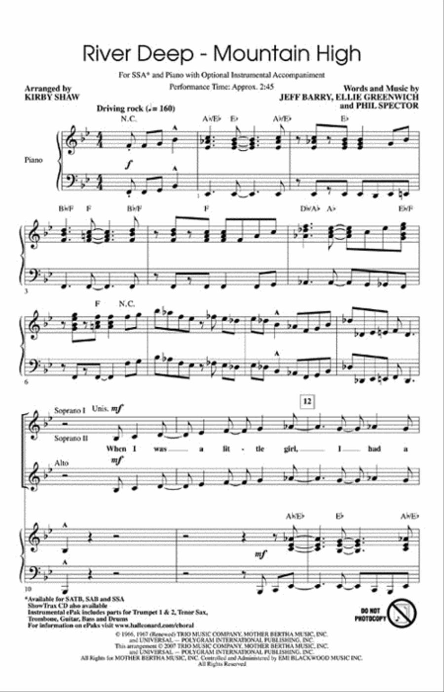 River Deep – Mountain High SSA scores gallery preview page 2