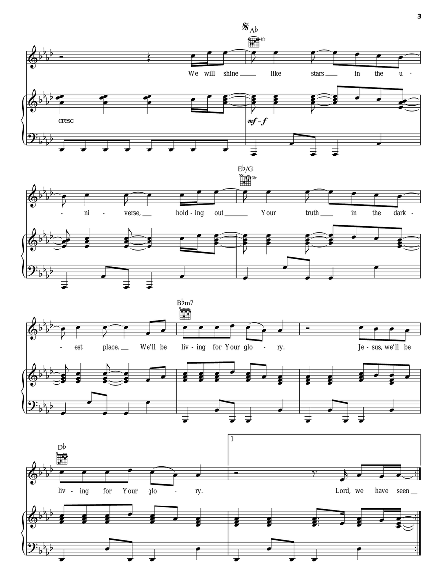 Shine Piano, Vocal, Guitar scores gallery preview page 3