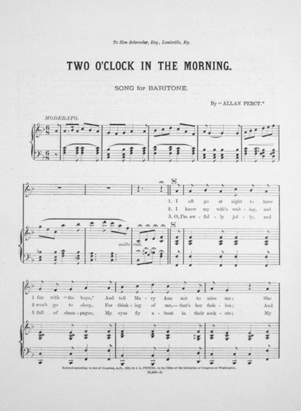 Two O'Clock in the Morning. Song & Chorus