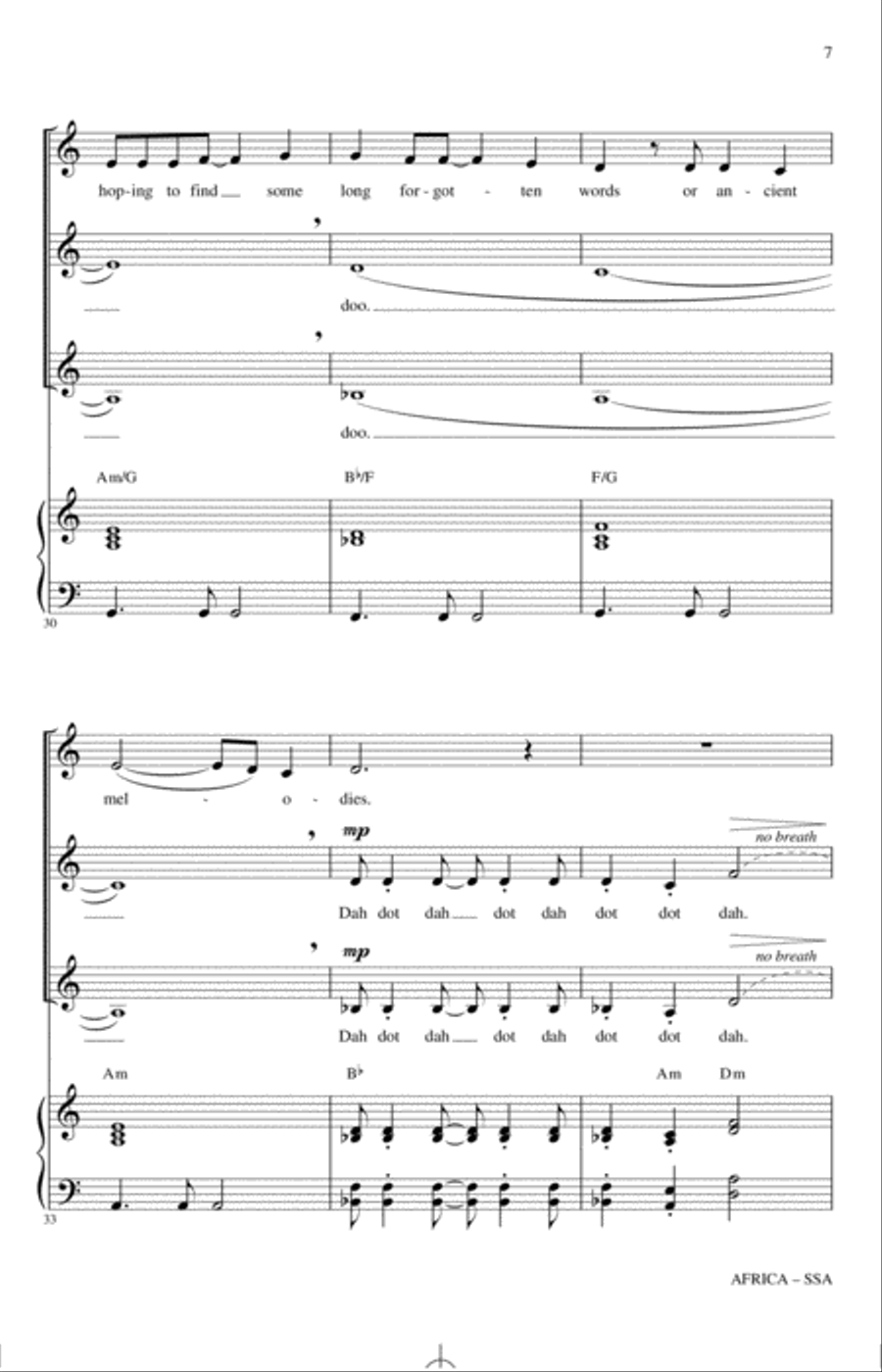 Africa (arr. Audrey Snyder) SSA scores gallery preview page 5