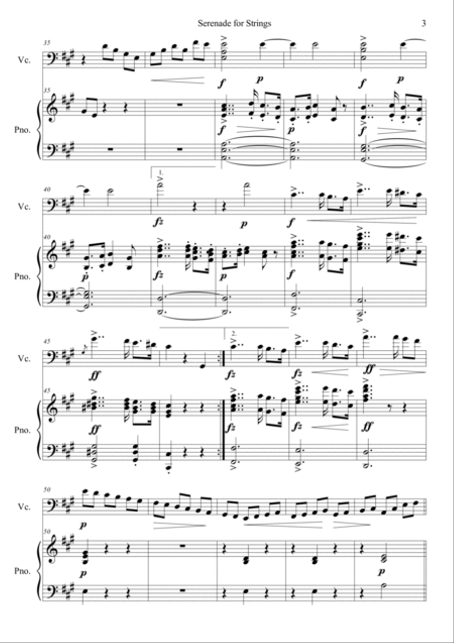 Serenade for Strings in E Major Op.22, II String Orchestra scores gallery preview page 3