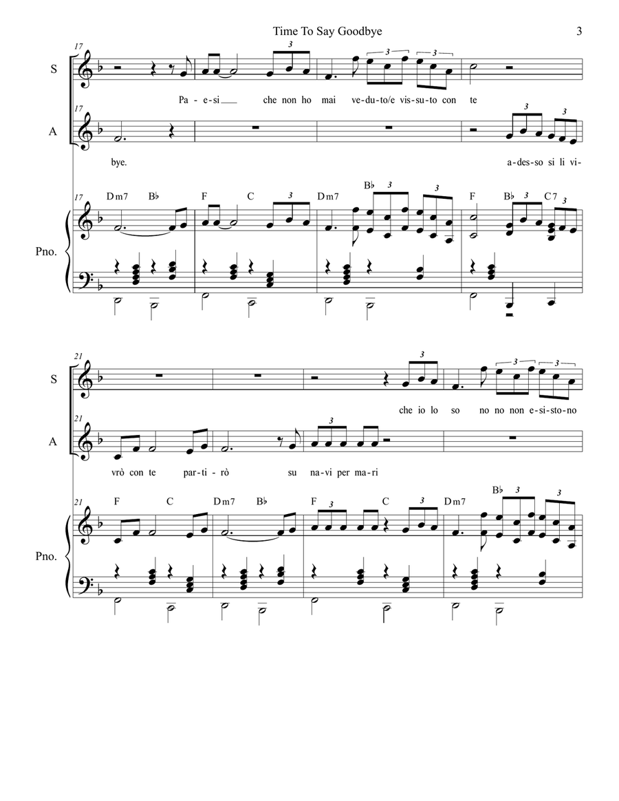 Time To Say Goodbye Vocal Duet scores gallery preview page 3