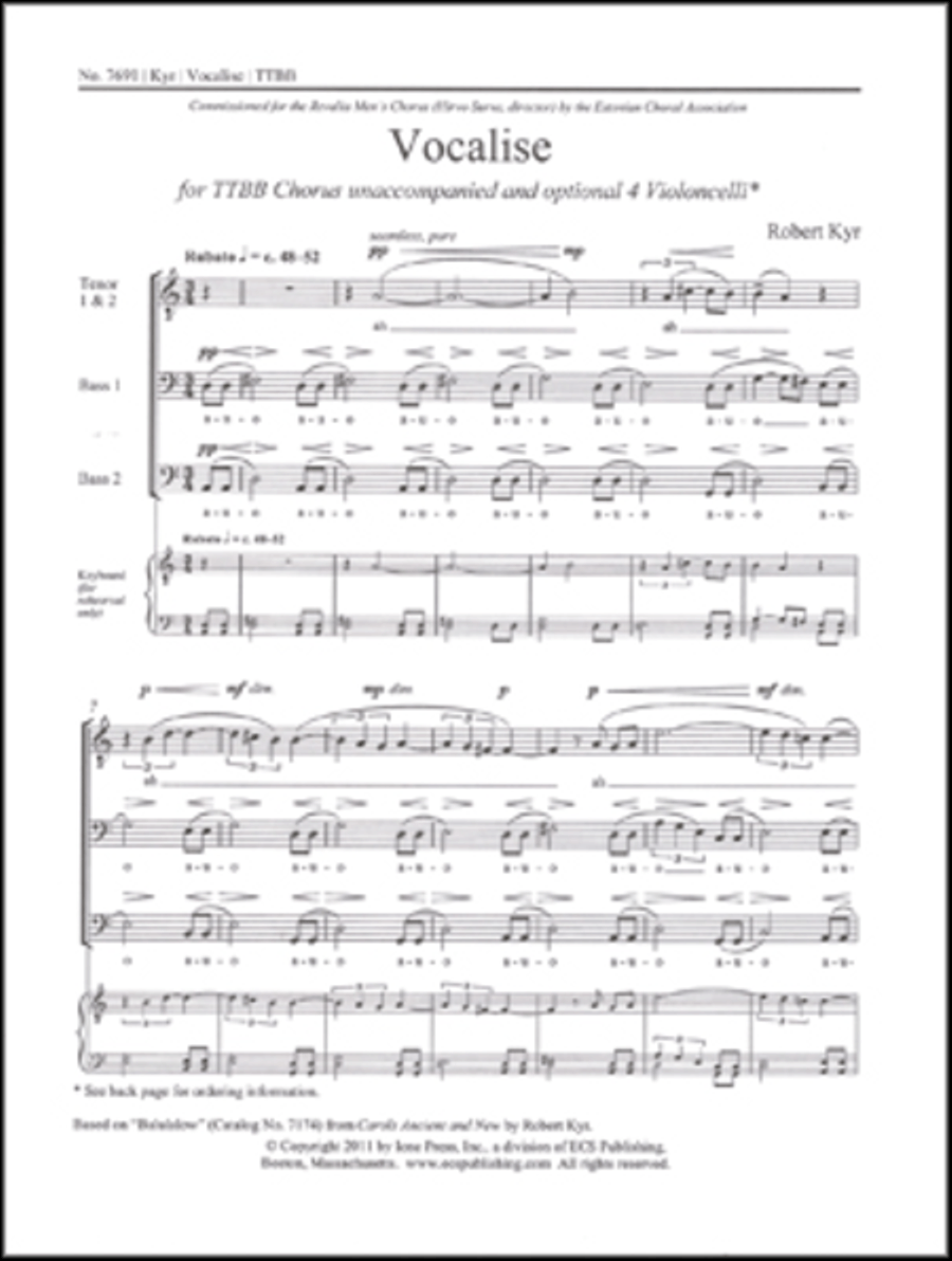 Vocalise Vocalise TTBB scores gallery preview page 1