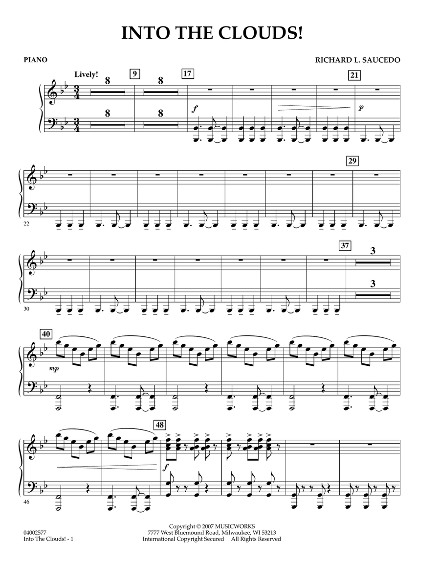 Into The Clouds! - Piano