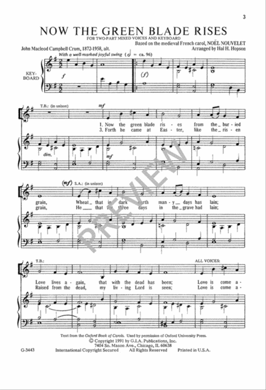 Now the Green Blade Rises 2-Part scores gallery preview page 4