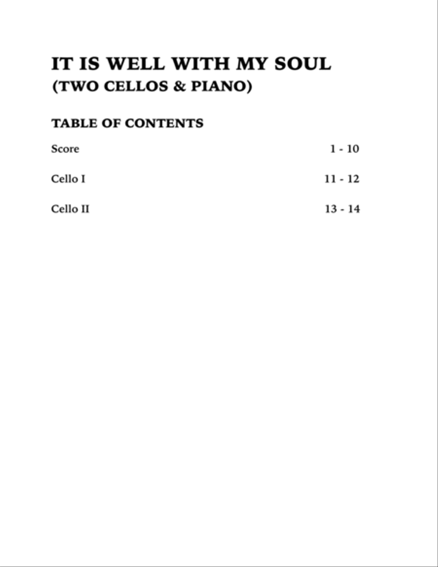 It Is Well With My Soul (Trio for Two Cellos and Piano) String Duet scores gallery preview page 4