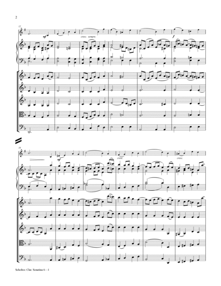 Clarinet Sonatina No. 6 with Piano Accompaniment and/or String Quintet