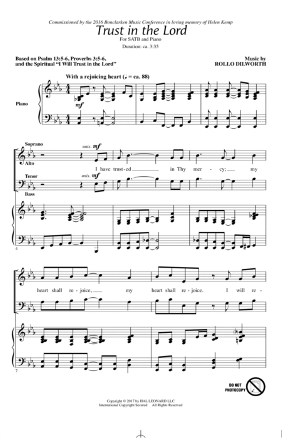 Trust In The Lord Trust In The Lord 4-Part scores gallery preview page 1