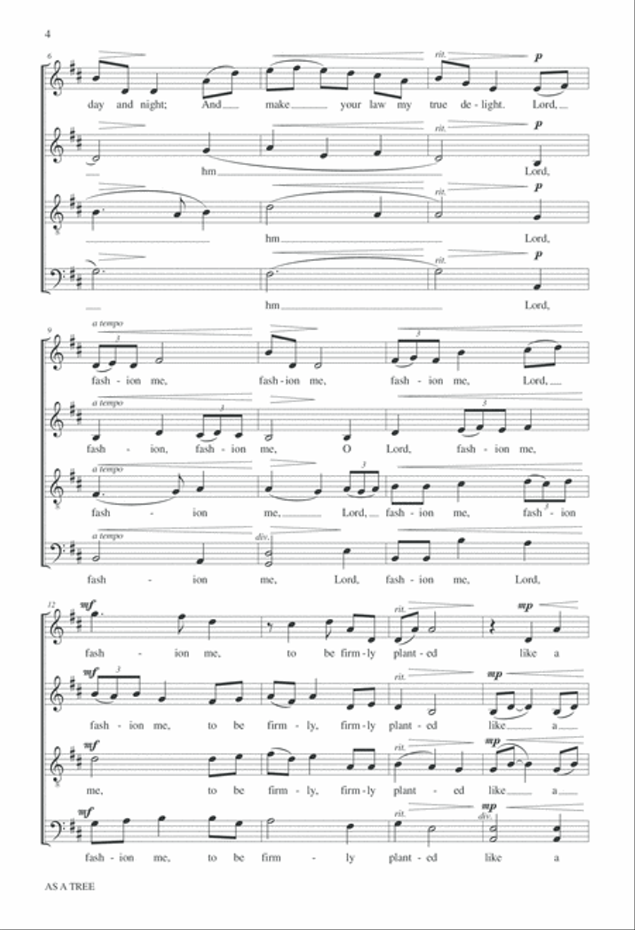 As A Tree As A Tree 4-Part scores gallery preview page 5