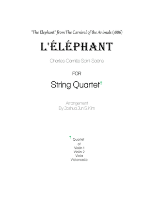 Book cover for The Elephant for String Quartet (from The Carnival of the Animals)