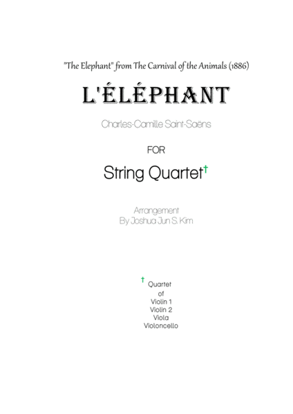 The Elephant for String Quartet (from The Carnival of the Animals) image number null