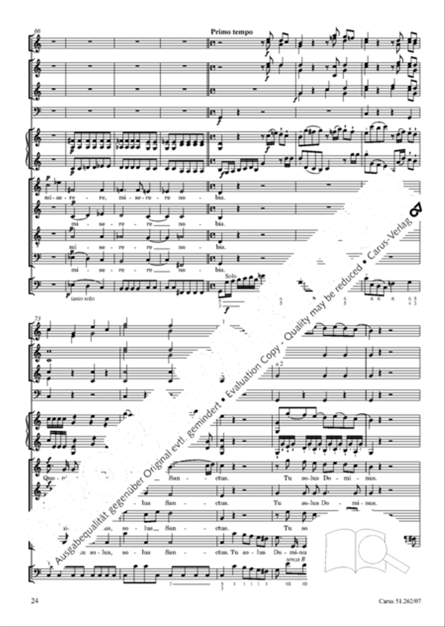 Missa longa in C major (Missa longa in C) 4-Part scores gallery preview page 25