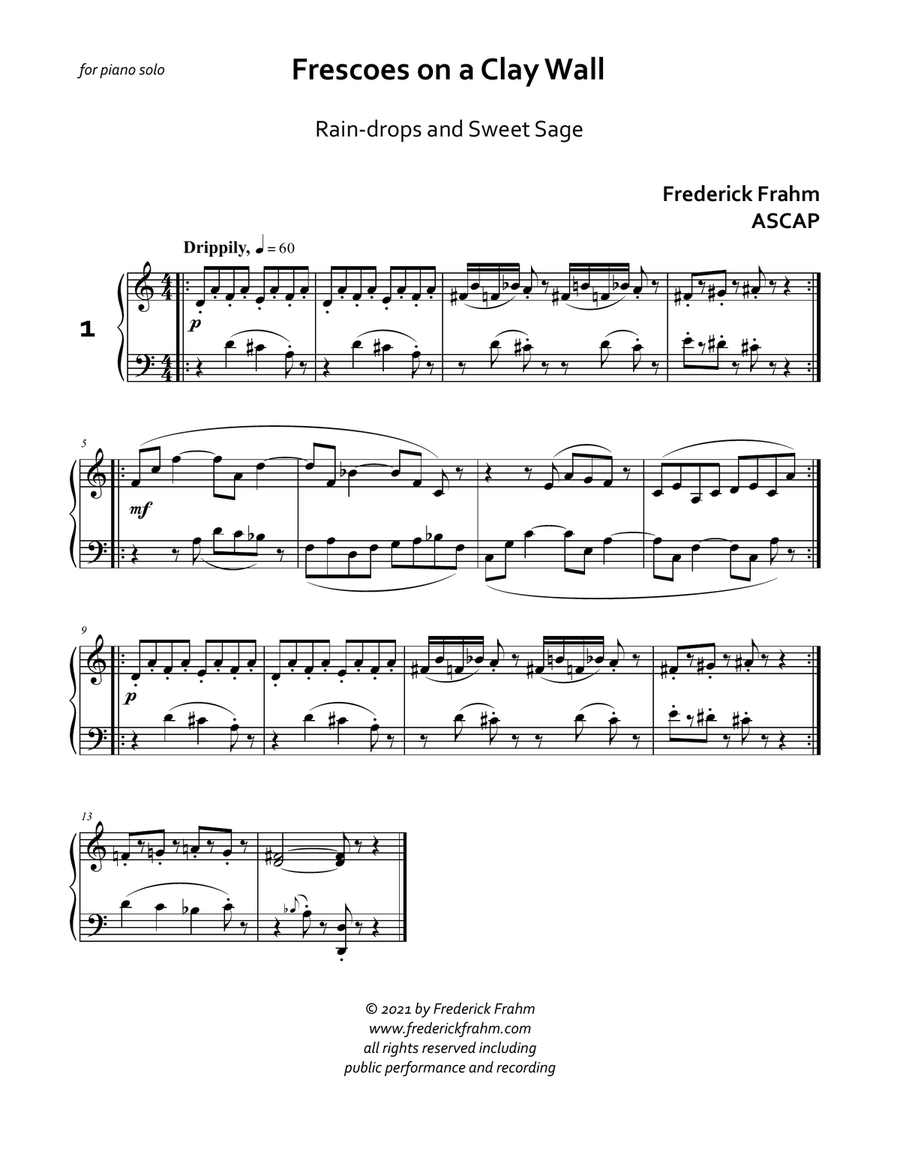 Frescoes on a Clay Wall: 12 miniatures for piano Piano Solo scores gallery preview page 1