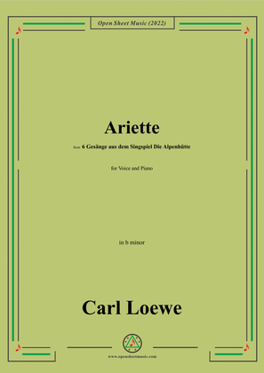 Loewe-Ariette,in b minor,for Voice and Piano