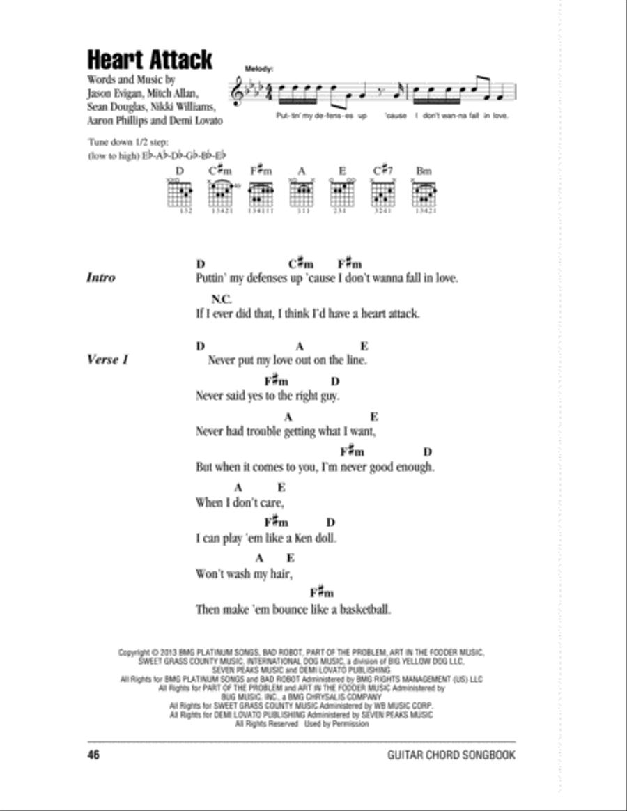 Heart Attack Acoustic Guitar scores gallery preview page 1