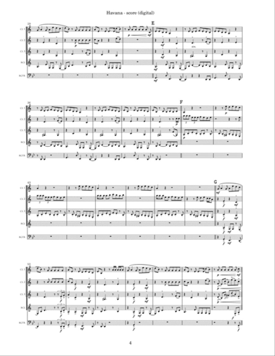 Havana Havana Clarinet Quartet scores gallery preview page 4