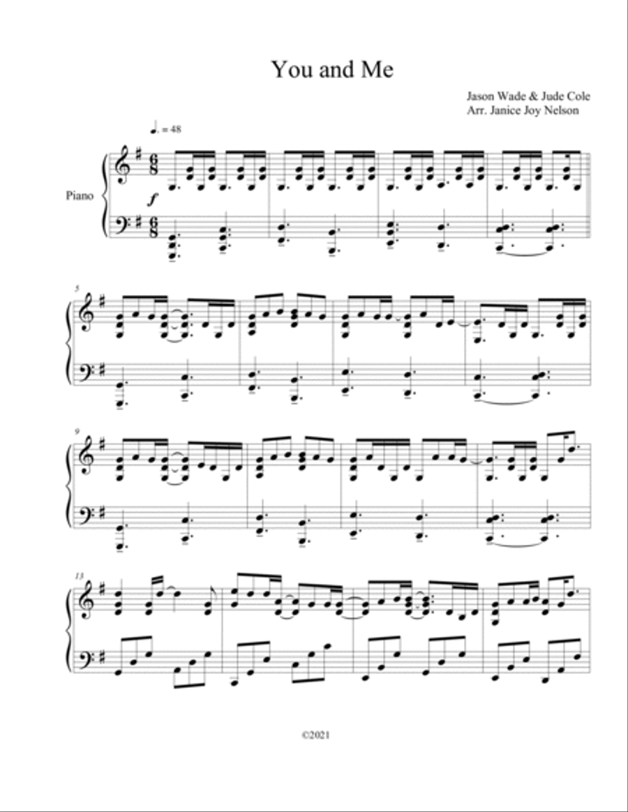 You And Me You And Me Piano Solo scores gallery preview page 2