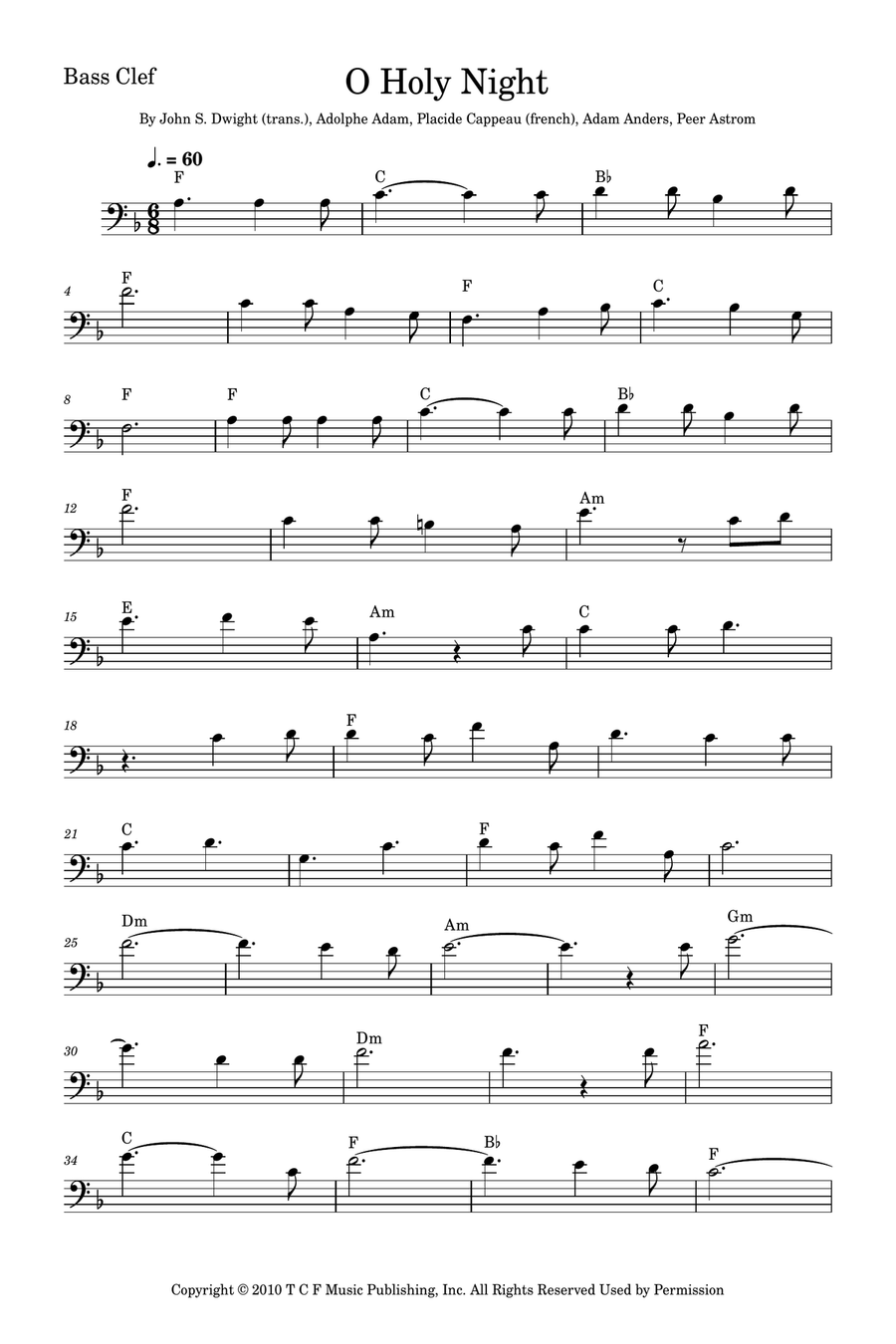 O Holy Night Trombone Solo scores gallery preview page 1