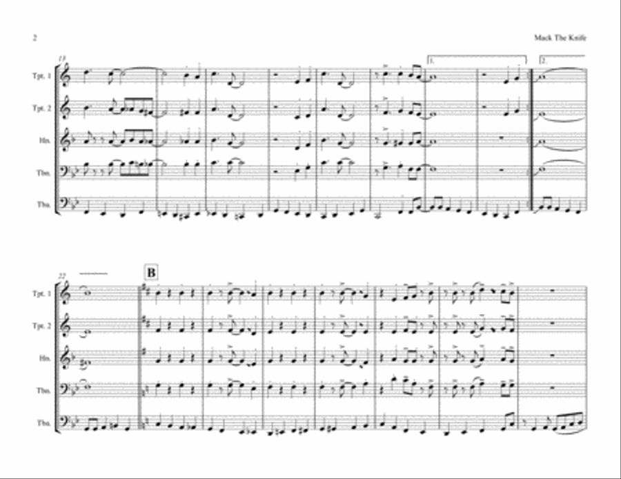 Mack The Knife Mack The Knife Brass Ensemble scores gallery preview page 2