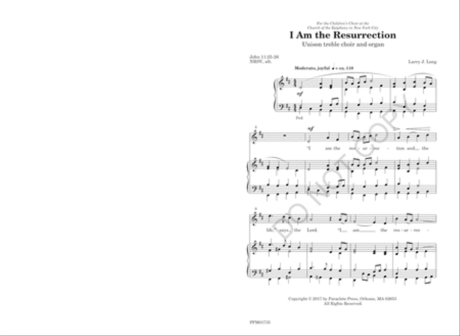 I Am the Resurrection Unison Choir scores gallery preview page 4