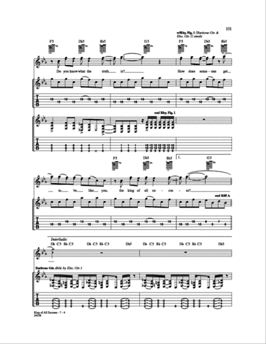 King of All Excuses King of All Excuses Electric Guitar scores gallery preview page 4