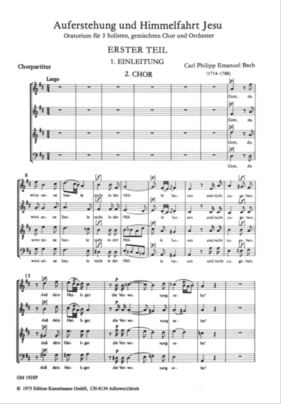 Auferstehung und Himmelfahrt Jesu (Resurrection and ascension of Jesus) Mixed Choir scores gallery preview page 2