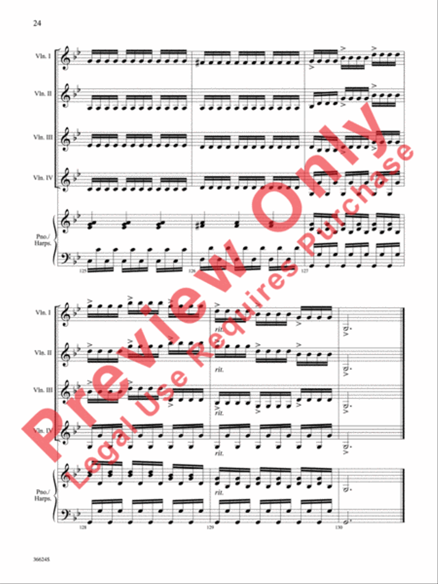 Violins Go Vivaldi -- Two Movements for Violin Quartet Small Ensemble scores gallery preview page 25