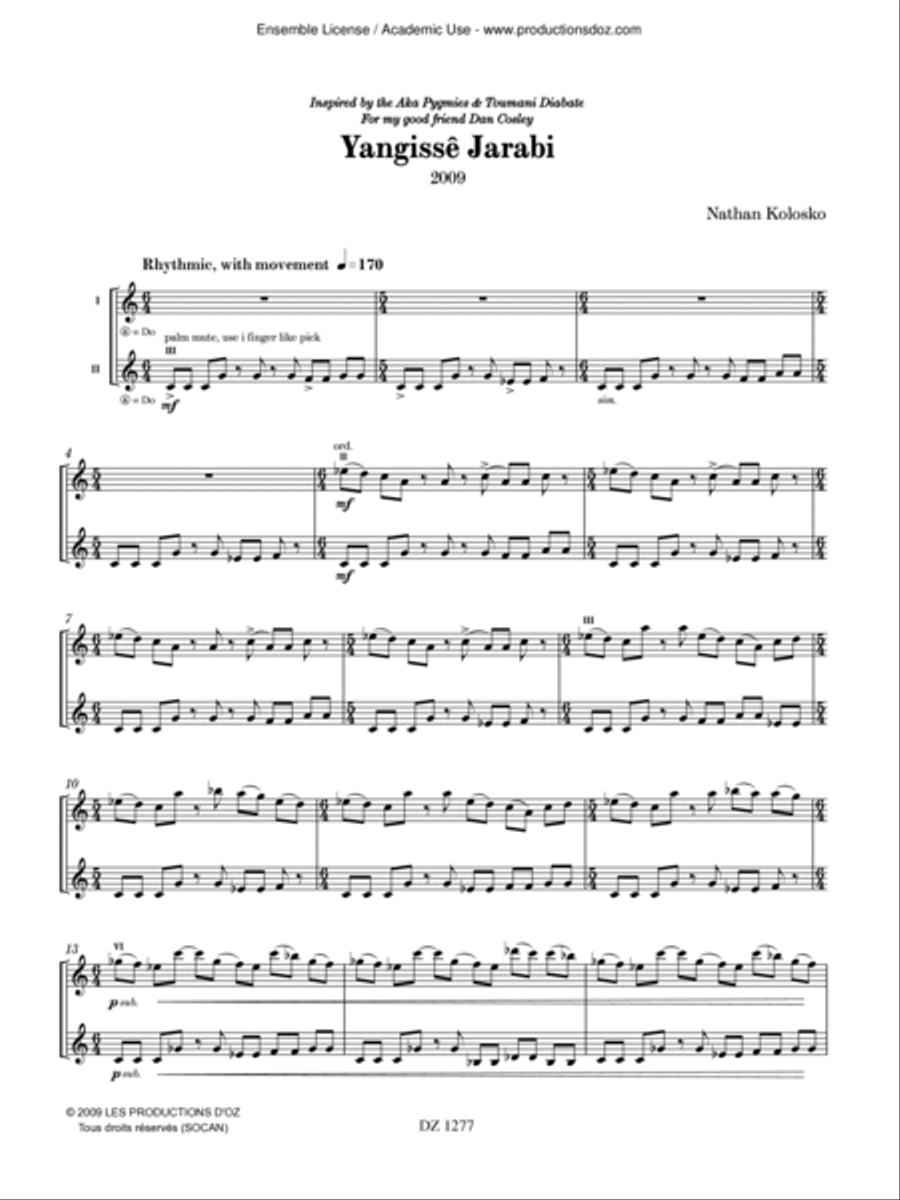Yangissê Jarabi Yangissê Jarabi Classical Guitar scores gallery preview page 3