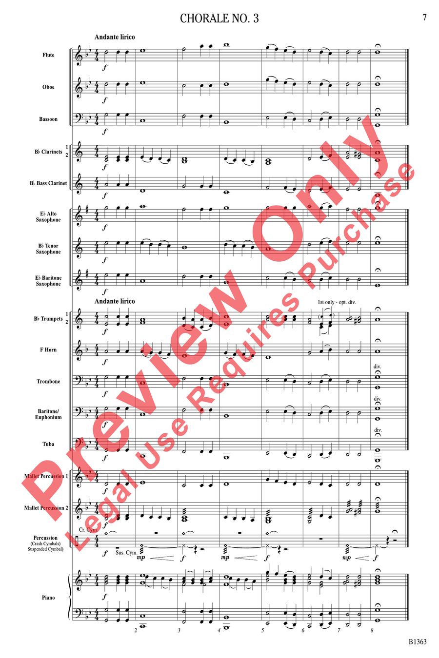 Five Progressive Chorales for Developing Bands Concert Band scores gallery preview page 7
