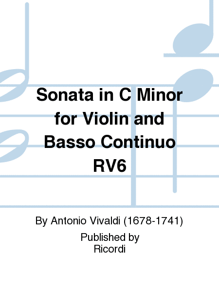 Sonate Per Vl. E B.C.: In Do Min. Rv 6